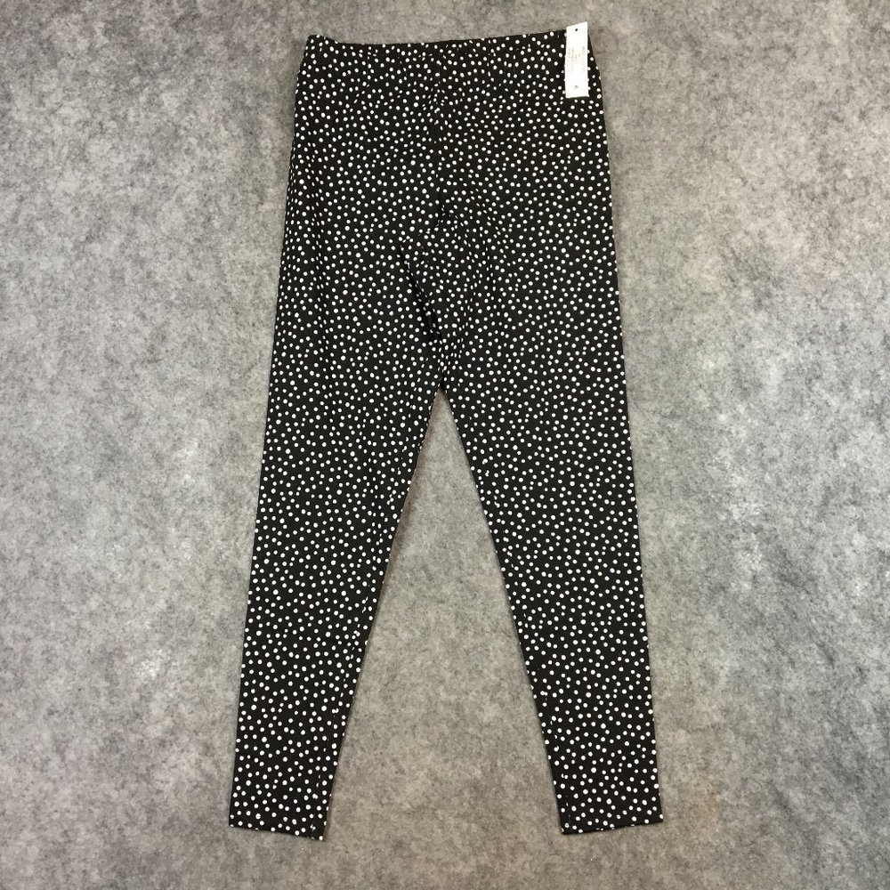 No Boundaries Leggings M 7 9 Black White Polka Dot Print Mid Rise Ankle Skinny